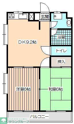 MS.フリージア(2DK/1階)の間取り写真