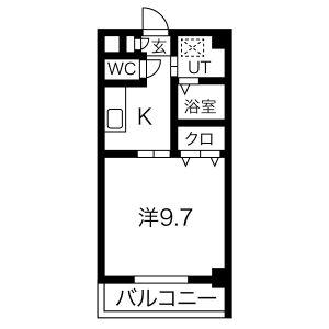 YSハイツ万代(1K/1階)の間取り写真