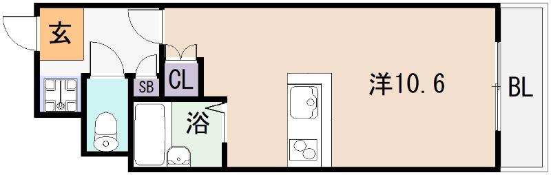 リュミエールイースト(ワンルーム/5階)の間取り写真