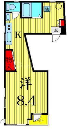 かめしんビル(ワンルーム/3階)の間取り写真