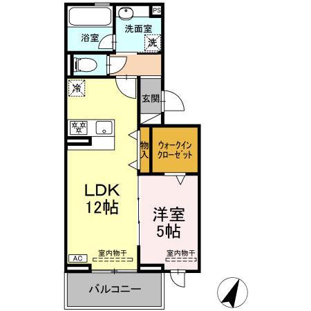 セレーノ(1LDK/2階)の間取り写真