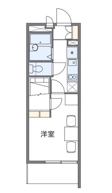 レオパレス浜風(1K/1階)の間取り写真