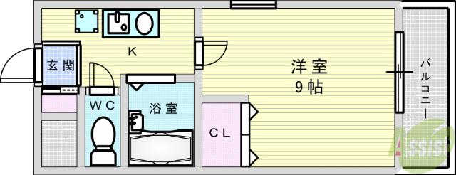 リヴェール千里(1K/5階)の間取り写真