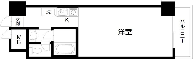日神プラザ中目黒(ワンルーム/5階)の間取り写真