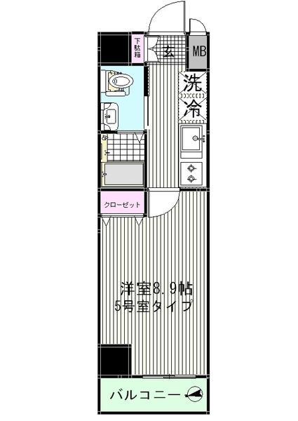 エトワス南葛西Ⅴ(1K/2階)の間取り写真