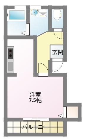 ネクステージI(1K/2階)の間取り写真