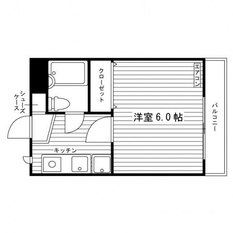 第4フジヤハイツ(1K/2階)の間取り写真