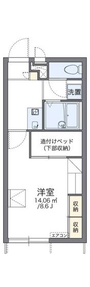 レオパレスガーデンハイツ富田(1K/1階)の間取り写真