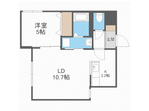 ラージヒル南郷18(1LDK/3階)の間取り写真