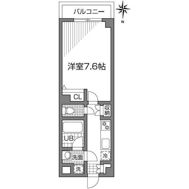 ジョイリーフ仙川(1K/4階)の間取り写真
