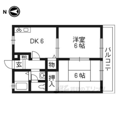 エムグリーンハイツ(2DK/2階)の間取り写真