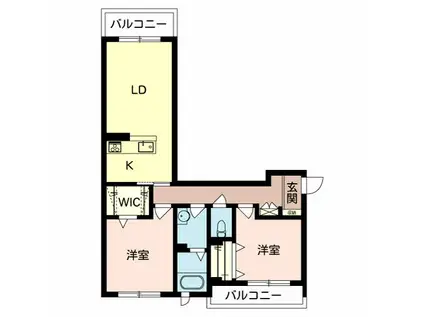 ひさごの杜(2LDK/2階)の間取り写真