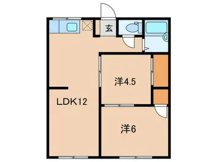 メゾン南丘(2LDK/1階)の間取り写真