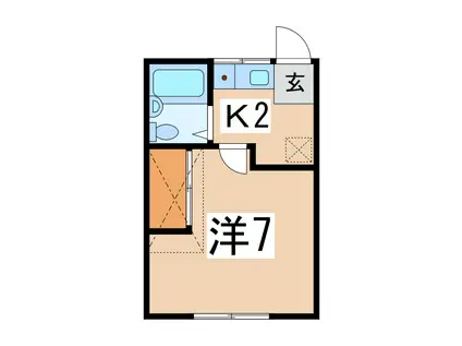 エステート城北(1K/2階)の間取り写真