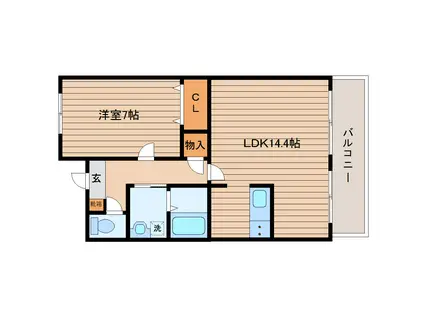 アルバ市名坂(1LDK/2階)の間取り写真