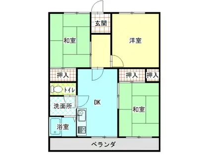 スカイヴィラ鳥生(3DK/5階)の間取り写真