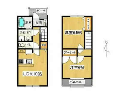 パラッツィオ・ボスコ(2LDK/1階)の間取り写真