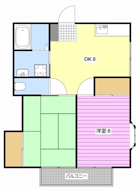 ハイツ住吉II(2DK/2階)の間取り写真