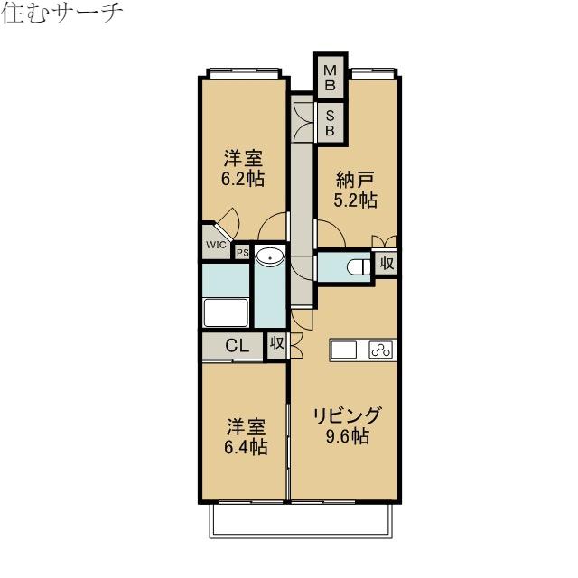 パレ久保田(2SLDK/5階)の間取り写真