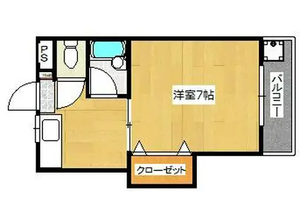 コーポ志賀(1K/1階)の間取り写真