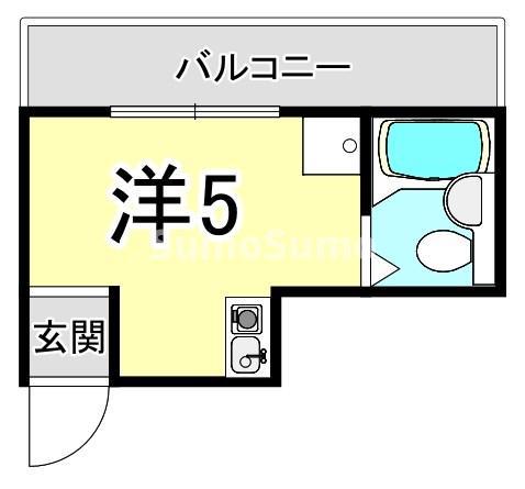 平野エスペランス(ワンルーム/5階)の間取り写真