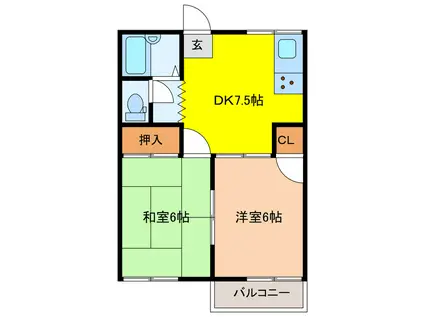 プレズント佐島(2DK/2階)の間取り写真
