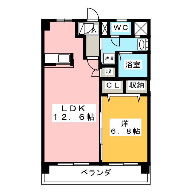 サンビーム八代(1LDK/1階)の間取り写真