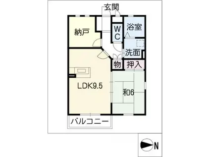 MIRADOR(1LDK/2階)の間取り写真