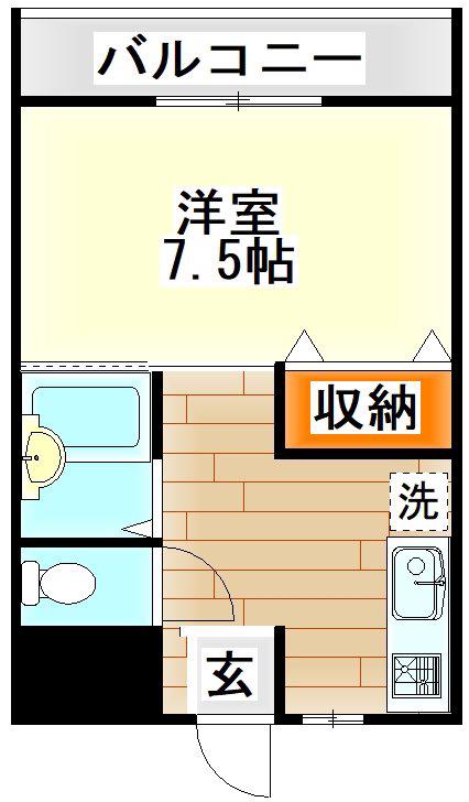 シャガール・T(1K/2階)の間取り写真