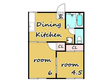 ジョイハイツ(2DK/2階)の間取り写真