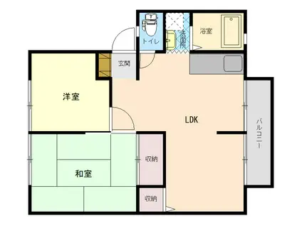 いぶきライフ(2LDK/2階)の間取り写真