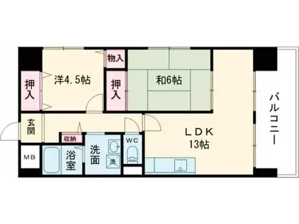 グランメェル435(2LDK/5階)の間取り写真