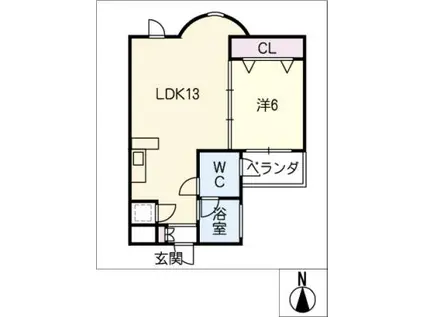 SK BUILDING 2(1LDK/2階)の間取り写真