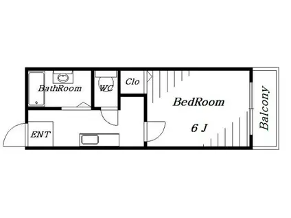 メイプルハイツ壱番館(1K/3階)の間取り写真