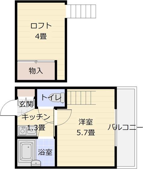 ヨーロピアン22番館(1K/1階)の間取り写真