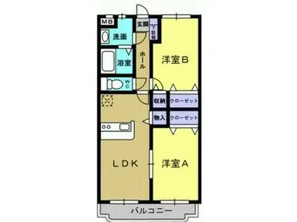 ユーミーアズール(2LDK/3階)の間取り写真