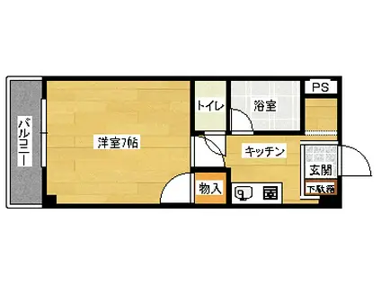 ハーモニー33(1K/3階)の間取り写真