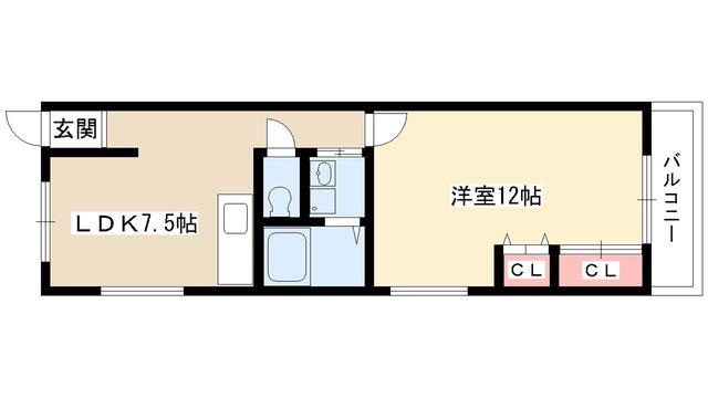 メゾン一社(1LDK/1階)の間取り写真
