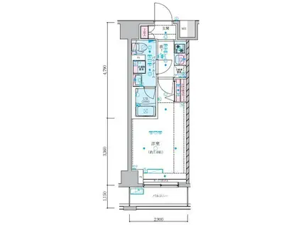 ジェノヴィア阪東橋スカイガーデン(1K/4階)の間取り写真