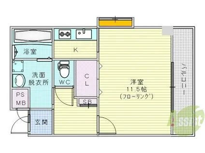 シャルマン・クレール(ワンルーム/2階)の間取り写真
