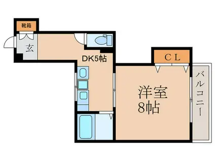 ガーディアン青山(1DK/2階)の間取り写真