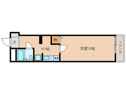 クロスロード鷹匠(1K/5階)の間取り写真