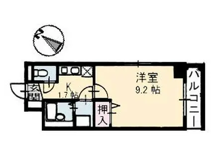 グランコート(1K/2階)の間取り写真