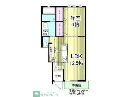 テラスリストーロ(1LDK/1階)の間取り写真