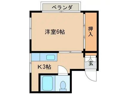 メゾン富士(1K/2階)の間取り写真