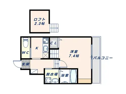 あんしん衣摺08-7002(1K/1階)の間取り写真