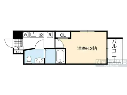 エスリード京橋III番館(1K/2階)の間取り写真