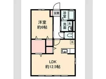 グリーンシード A棟(1LDK/1階)の間取り写真
