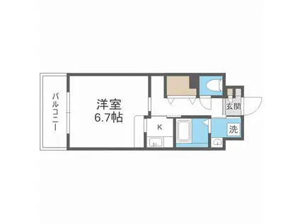 グレイス竹下(1K/4階)の間取り写真