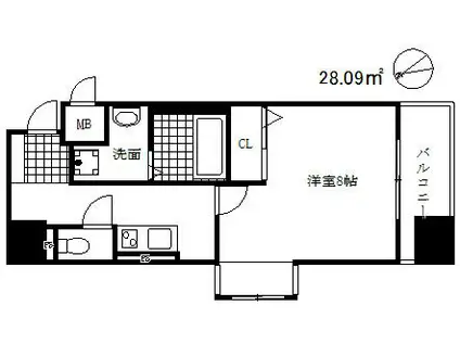 エスティロアール神戸駅前(1K/10階)の間取り写真